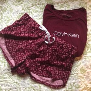 NWOT Calvin Klein Short PJ Set